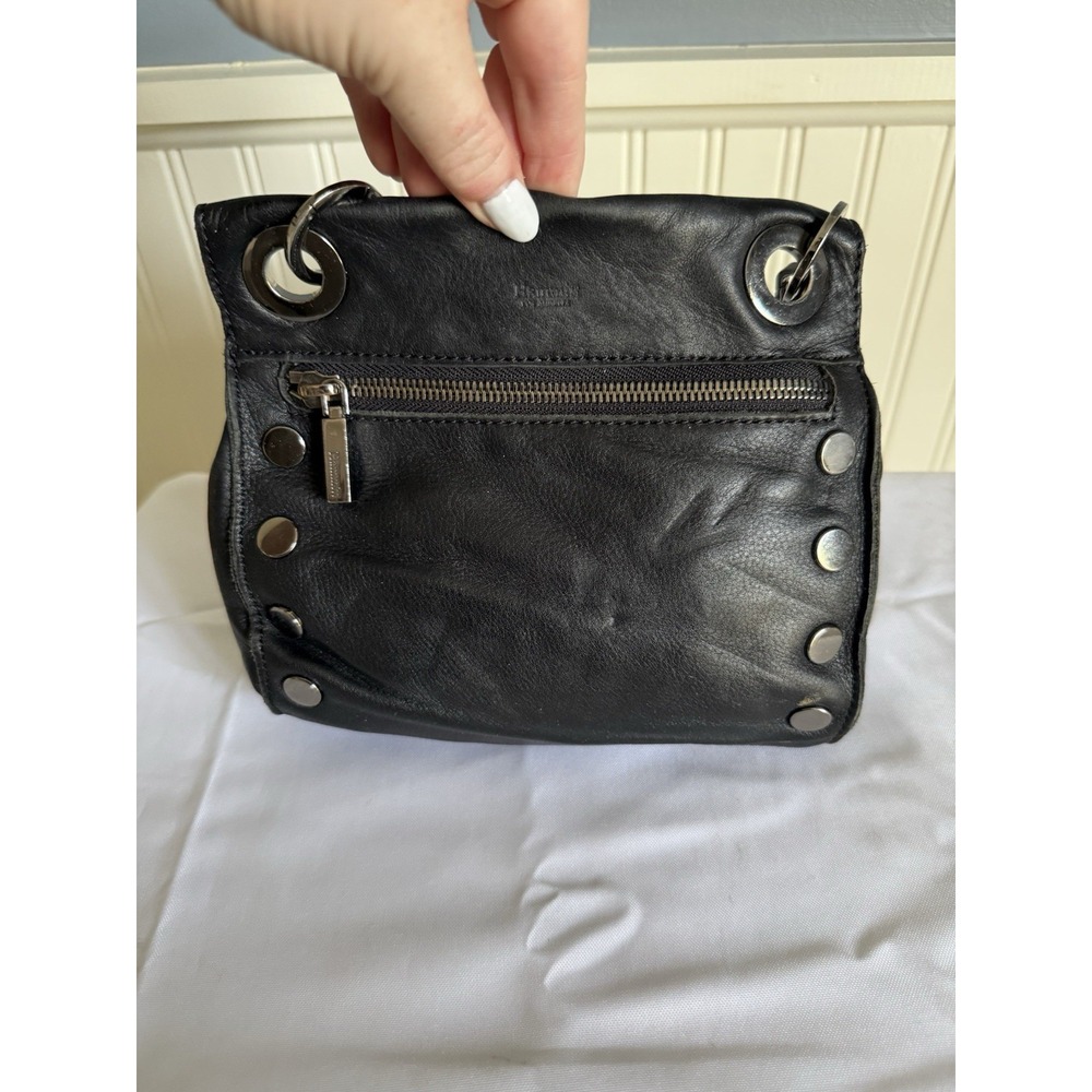 Hammitt Tony Small Leather Crossbody Bag Purse Handbag Black Silver Studs